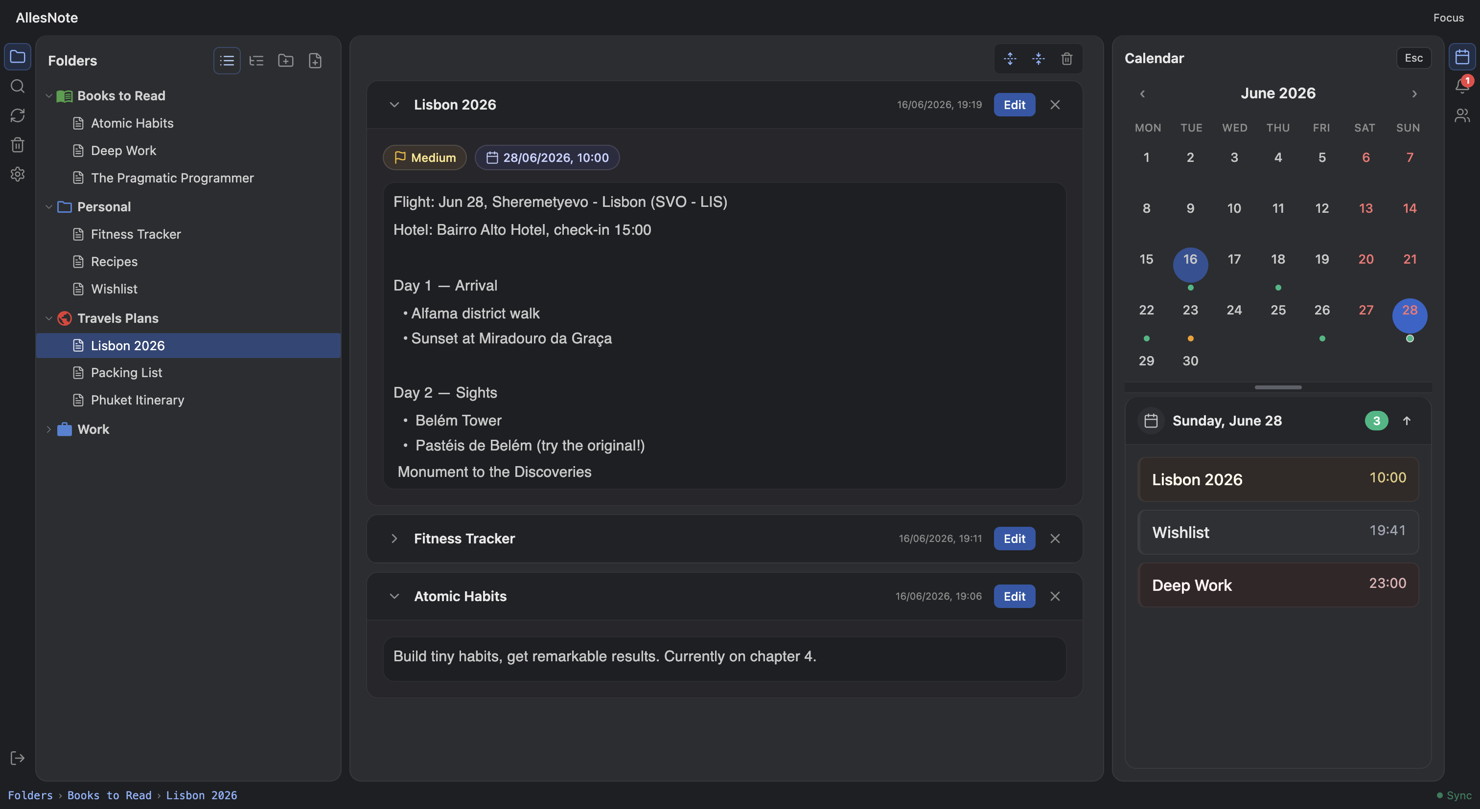 AllesNote web app
